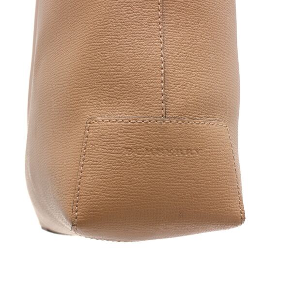 1.8k$ Burberry Light Camel XL Grainy Leather Haymarket Check Tote Purse Bag - Picture 7 of 16